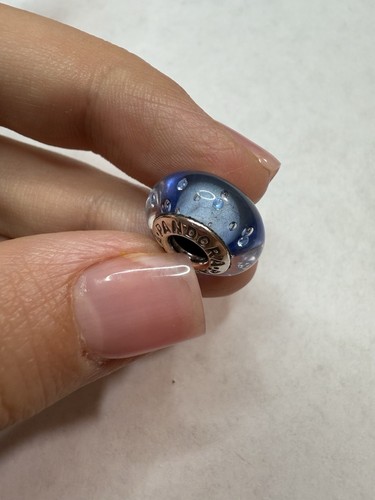Pandora ALE Sterling Silver 925 Light Blue Ice Drops CZ Murano Glass Charm