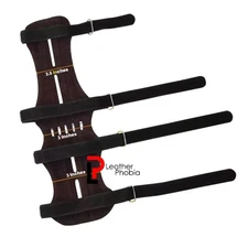Archery Leather Arm Guard 4 Straps Forearm Protect Gear Hunting Arrow Bow 1 Pcs