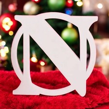 Initial Letter 'N'  White Bogg Bag charm tote bag charm New 4 inches length