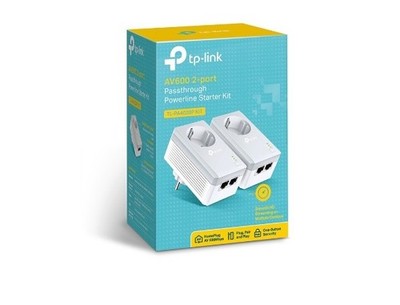 2 x TP-Link Powerline TL-PA4020P AV600 Netzwerk LAN Adapter 600Mbps 2- Port