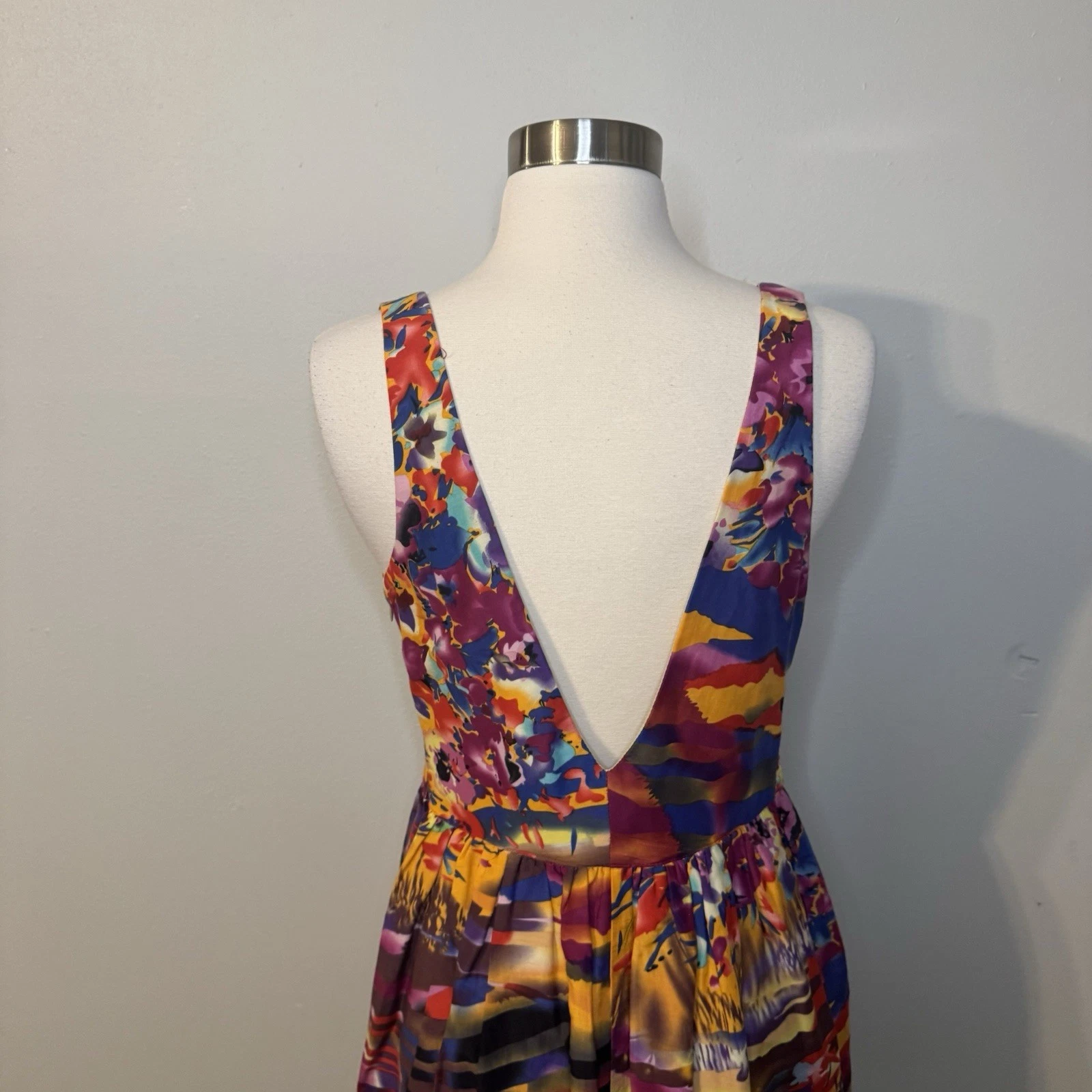 VETEMENTS Abito Ducky in gomma taglia small astratto multicolore lunghezza ginocchio foderato 100% seta