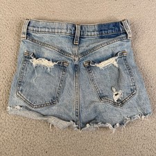 Abercrombie Fitch The Mom High Rise Cut Off Shorts Womens 25 Booty Distressed