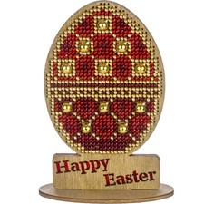 DIY Bead embroidery kit on wood Easter Decoration Craft gift needlework art