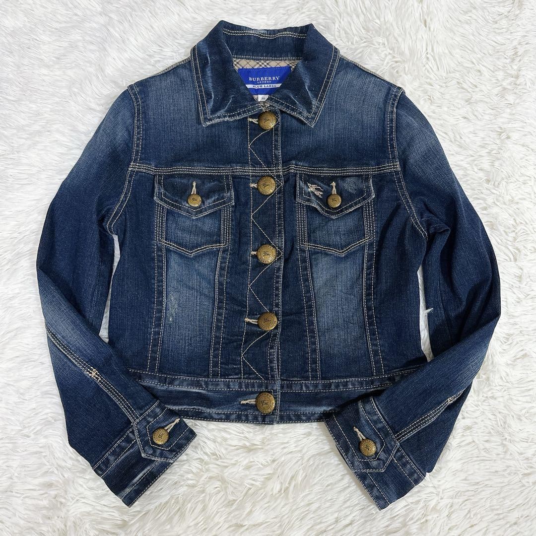 burberry blue label ジャケット　38 BURBERRY BLUE LABEL Denim Jacket Nova Check Size 38 USA XS/S