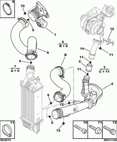 0382GS Tubo Presion Turbocompresor para CITROEN C5 BERLINA SX (E) 2005 170449 - Imagen 2 de 9