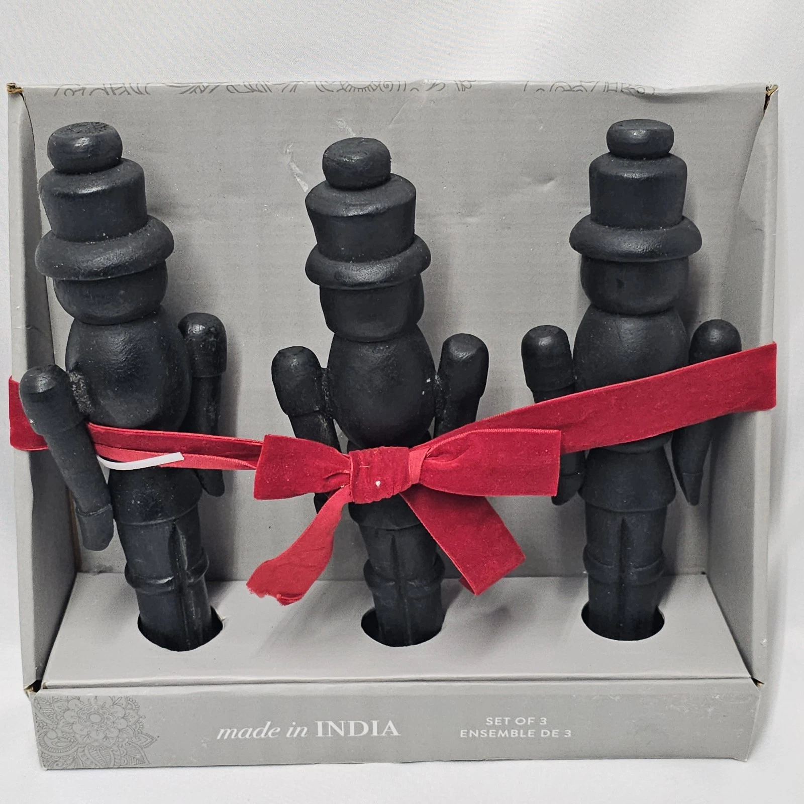 VTG India Wooden Carved Black Nutcrackers Set of 3 Neo Crafts PVT LTD Marshall's