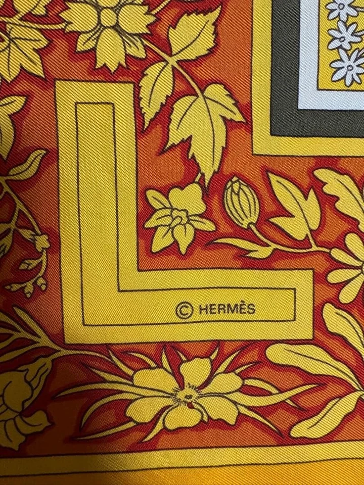 Hermes joyaux de lete Carre 90 Seda 100% Bufanda Naranja Excelente Regalo Foto 4 de 4