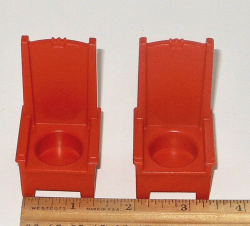VTG Fisher Price Little People Castle Replacement Red Crown Thrones Chairs #993