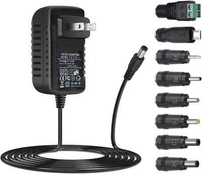 AC Adapter 9V 2A Power Supply AC110V to DC9V 2000mA 1500mA 1000mA 500mA Power