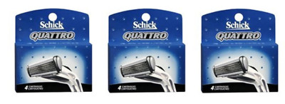 Schick Quattro for Men Razor Blade Refill Cartridges , 12 Count