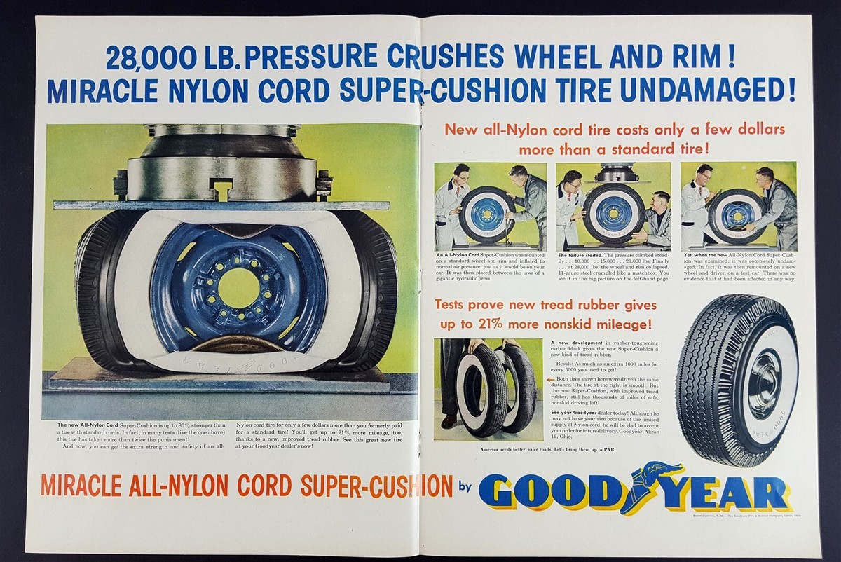 1953 Goodyear Tires 2 Page Vintage Magazine Print Ad | eBay