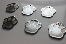 PET TAGS PAW LG 1.3 INCH ID STAINLESS STEEL 2 SIDE DIAMOND ENGRAVE DOG NAME TAG