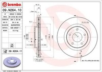 2X Brembo 09.N264.11 Bremsscheibe FüR CitroËN Mitsubishi Peugeot