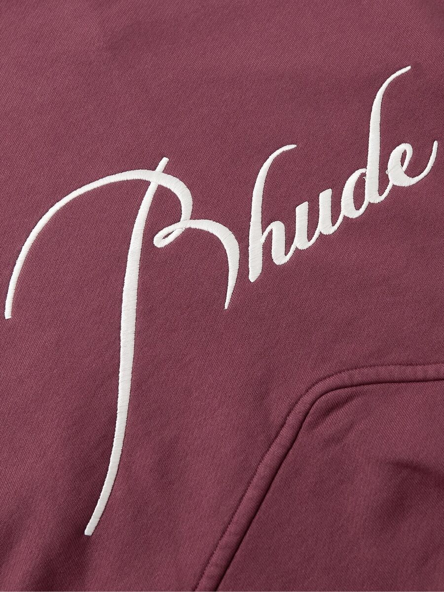 RHUDE Logo-Embroidered Cotton-Jersey Zip-Up Hoodie RHUDE Logo-Embroidered Cotton-Jersey Zip-Up Hoodie