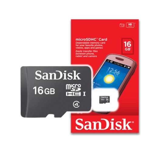 SanDisk micro SDHC 16GB Class 4 Flash karta microSD pakiet detaliczny karta TF - Zdjęcie 1 z 3