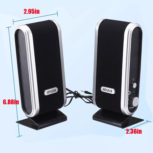 USB Power Wired Computer Speakers Stereo 3.5mm Jack For Desktop PC Laptop New - Picture 5 of 14