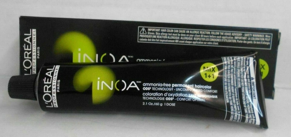 Color de cabello permanente profesional ODS libre de amoníaco Loreal INOA ~ 2,1 fl. oz.!! Foto 2 de 3