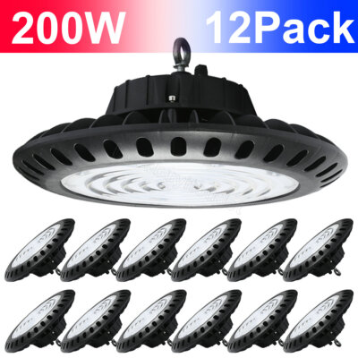 12 Pack 200W High Bay LED Light 200w for Warehouse Shopping Mall Super Bright