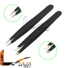 Sharp Stainless Steel Eyebrow Plucking Hair Removal INGROWN Beauty Tweezers Kit