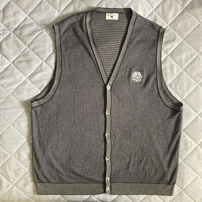 Whistling Straits Cutter Buck Vest Men's XL Tan Blue Vintage Golf