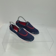 Skechers Resalyte Women Size 6.5 Comfort Slip On Shoe Ballet Flat Navy/ Red