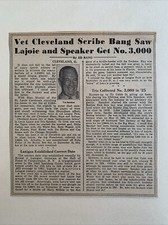 Tris Speaker 1925 3000th Hit Indians 1958 Sporting News Baseball 6X7 Panel