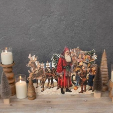 Ragon House Christmas 20" SANTA W/ TOY PACKED SLEIGH Dummy Board