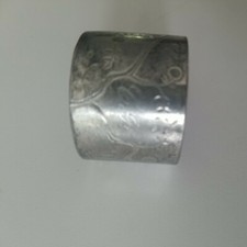 Antique silver plate silverplate monogrammed and etched Floral napkin ring