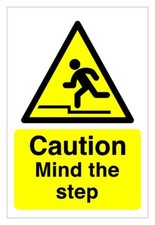 Caution Mind the step Safety sign - PVC, Sticker or Diabond