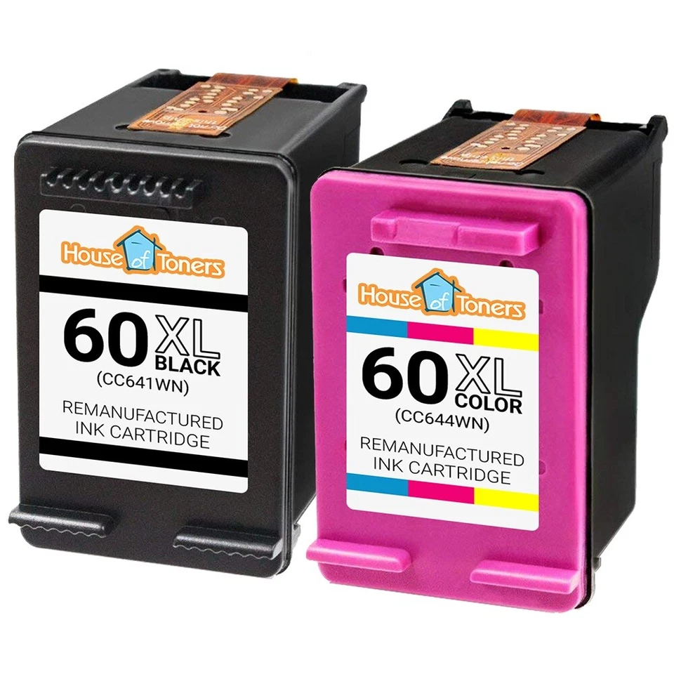 60 60XL Ink Cartridges Black Color for HP DeskJet F2423 F2680 F4280 Envy - 2PK - Image 2 of 4