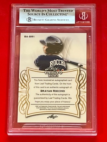 2021 LEAF TRINITY Red RC AUTO BGS 9/10  MINT BRAYAN ROCCHIO #30/50 - Picture 2 of 2