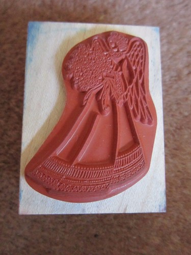 Angel Stamp Bouquet of Flowers Vtg Comotions Crafting Stamper Collectible 1990s - Picture 2 of 3