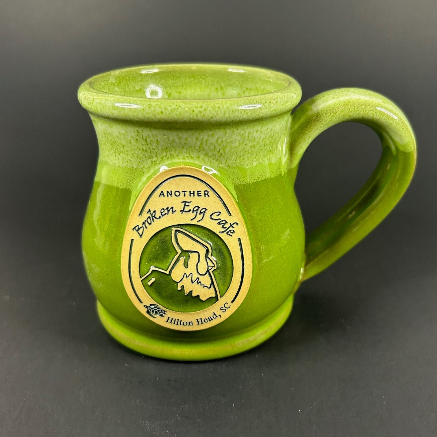 Deneen Pottery Lime Green Drip Coffee Mug Another Broken Egg Cafe
