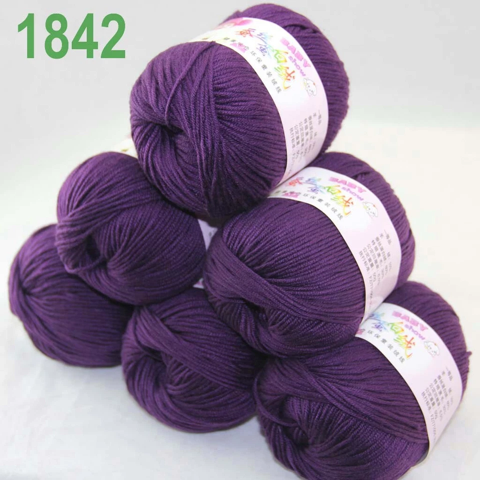 Sale 6Skeinsx50gr DK Baby Cashmere Silk Wool Hand Knitting Scarf Crochet Yarn 42 - Image 4 of 4