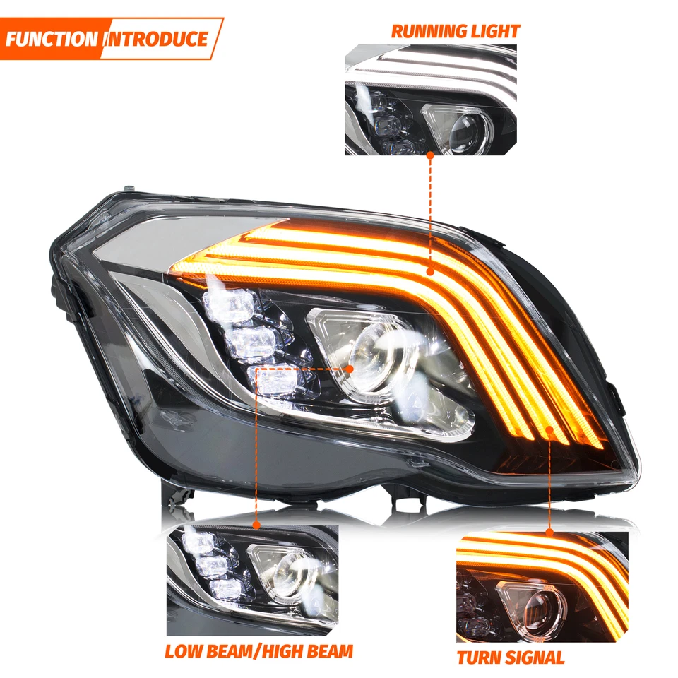 Faros LED secuenciales para Mercedes Benz GLK350 GLK250 2013-2015 faros delanteros Foto 4 de 4