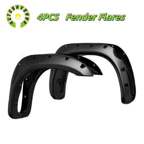 4PCS Fender Flares for 2007-2013 Toyota Tundra Pocket Rivet Smooth Wheel Cover