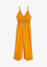 Overall mit Spitze Gr. 36 Safran Damen Sommer-Jumpsuit Hosenanzug Einteiler Neu