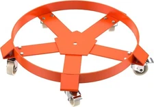 1 Pack 55 Gallon Drum Dolly 1250lbs 360° Swivel Casters Steel Frame