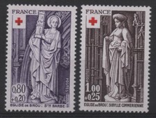 FRANCE 1976 : N°1910/1911  CROIX ROUGE - SCULPTURES ÉGLISE DE BROU - NEUF** LUXE