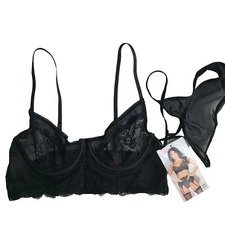 NWT Seven 'til Midnight Bralette & Thong Panty Lingerie Set - Large