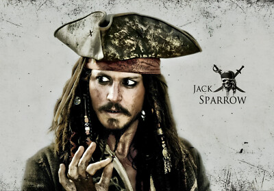 Großes A3 Captain Jack Sparrow Poster (brandneu)