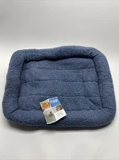 Furhaven Nap Pet Bed Dog Cat Padded Bolster Medium M 21” x 30” Blue Berber