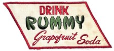 Drink Rummy Grapefruit Soda Large Embroidered Soda Patch c1940's-50's Scarce VGC