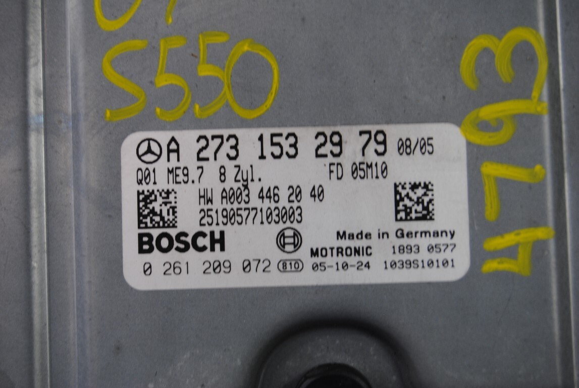メル27839ページです 07-09 Mercedes W221 S550 ECU PCM Engine Computer Module 273