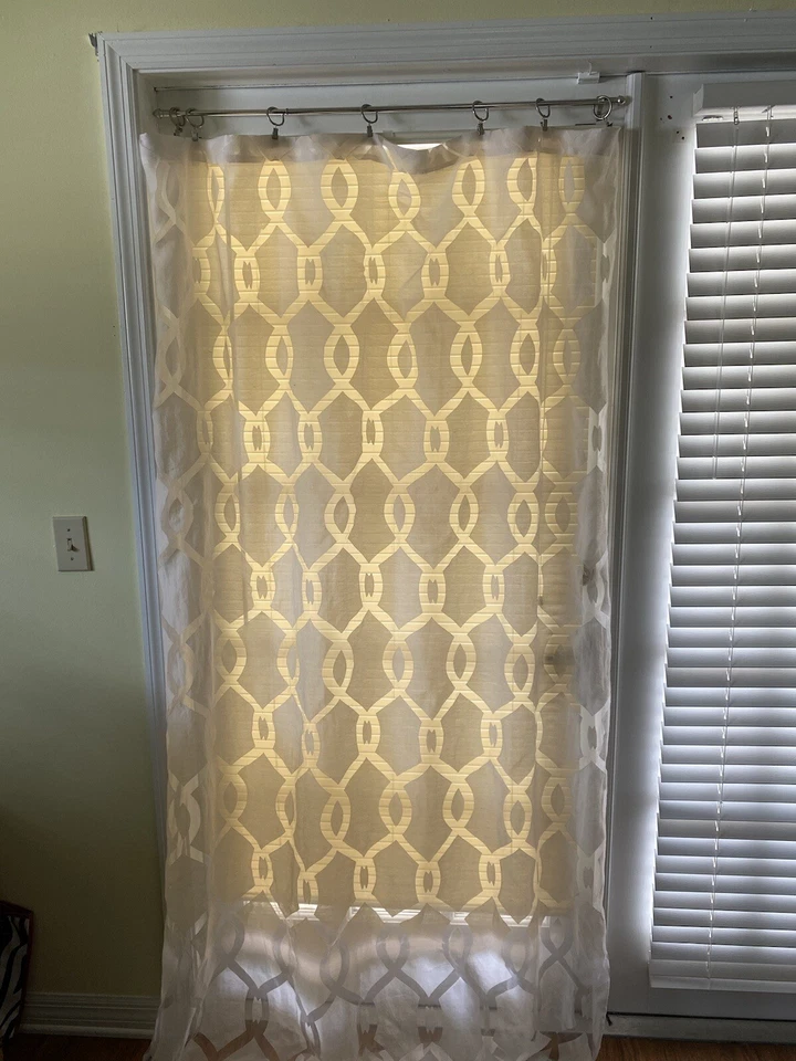 Cortinas transparentes vintage cortinas de ventana con diseño de diamante 2 paneles 50" X 78" Foto 2 de 4