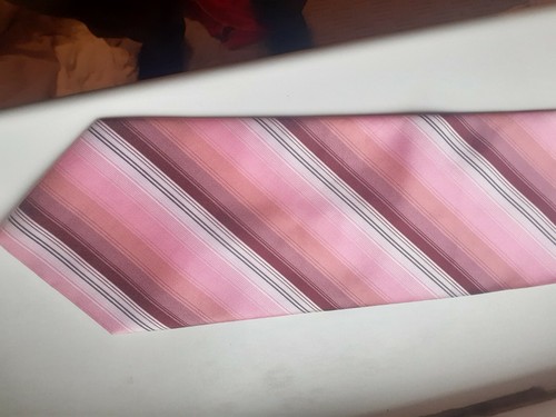 Vintage Old Retro Style 1980s Yuppie Smart Tie Pink original - Picture 4 of 12