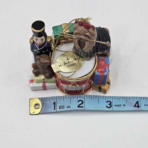 2008 Danbury Mint Yorkie Christmas Ornament Christmas Drummer W/ Box - Picture 8 of 12