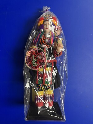 Ekoh-Akha Handmade 12  Chiang Mai Doll With Baby Thailand BRAND NEW
