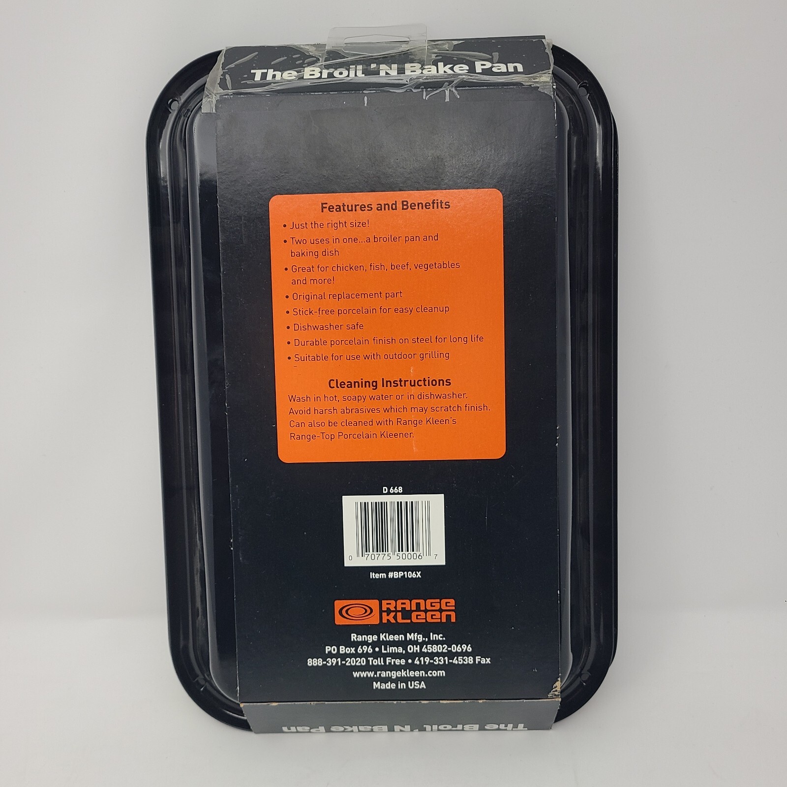 Range Kleen The Broil 'N Bake Pan USA 8.5in X 13In X 1.5in