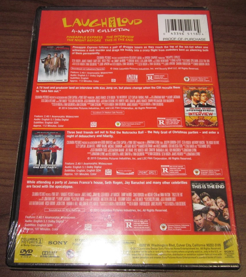 4 LOL Movies Pineapple Express, This Is the End, The Interview, The Night Befo - Image 2 of 2